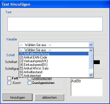Text hinzufügen