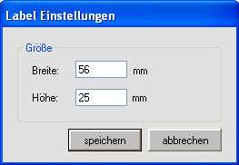 Etiketten-Einstellungen