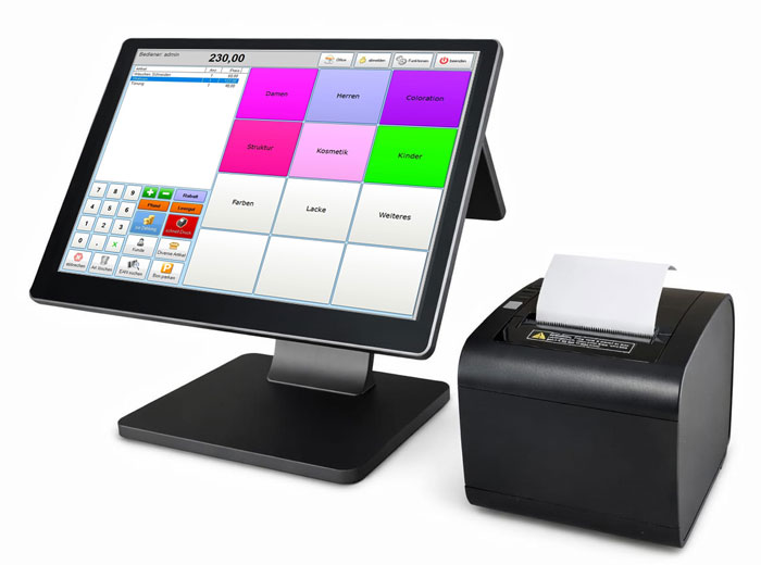 Touchscreen Kasse für Frieseursalon, Kosmetikstudio, Barbershop TSE konform