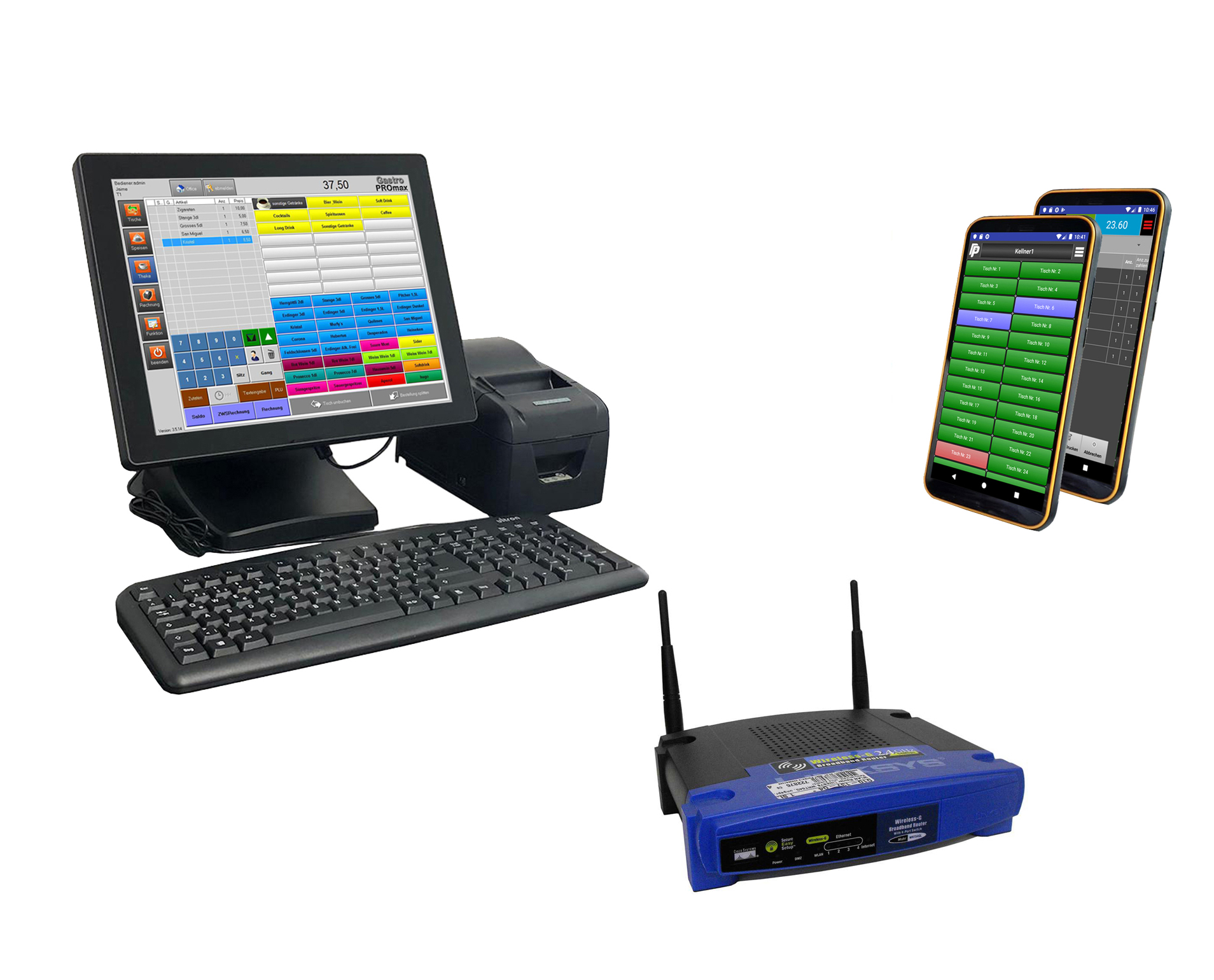 Kasse + Handheld Gastronomie Kasse + Handheld (Bestellterminal)