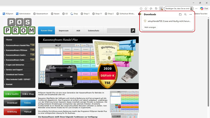 POSprom Download Microsoft Edge - Schritt 1