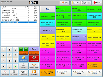 Screenshot von der POSprom Handel Plus 4.1 Software: Modus "Kasse"