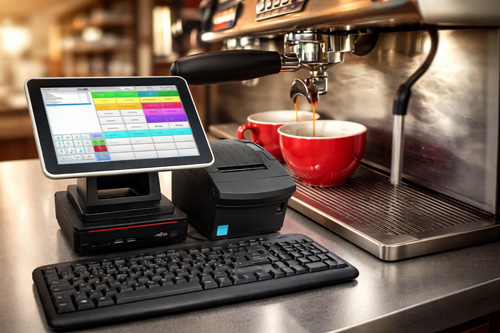 Touchscreen Kassensystem für Café, Imbiss und Dönerladen mit Bondrucker