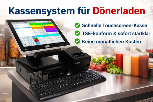 Touchscreen Kassensystem im Einsatz im Dönerladen