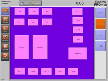 Kassensoftware POSprom ProMAX 3.5: Tischplan