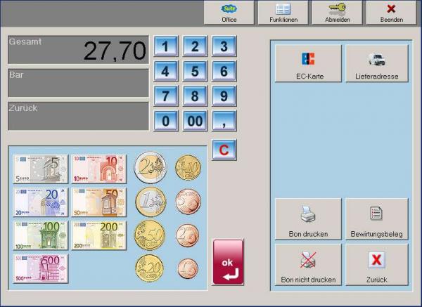 Software POSprom Suite 2.5 Zahlungsmodus