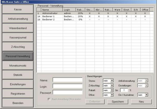 Software POSprom Handel PLUS 4.5 Personalverwaltung
