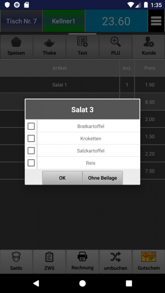 Eingabegerät zur Software POSprom ProMAX 3.7: Mann kan seinen eigenen Tischplan entwerfen.