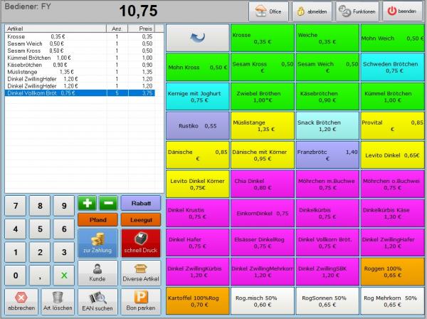 Software POSprom Handel PLUS 4.5: Programmoberfläche
