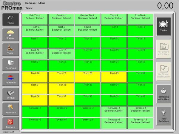 Software POSprom ProMAX 3.7: Standard Tischplan