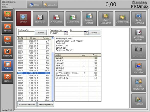 Software POSprom ProMAX 3.5: Zusätzliche Funktionen