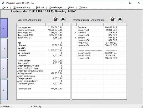 Software POSprom Suite 2.5 Kassenjournal